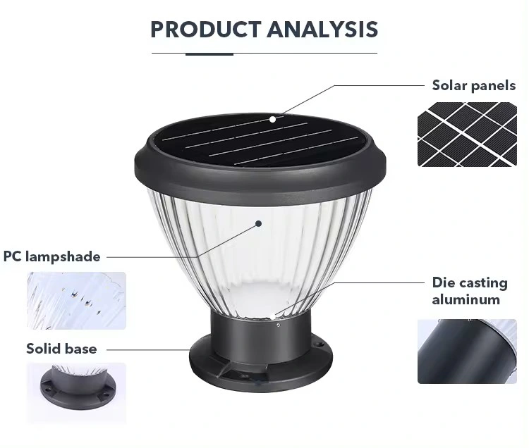 Easy Install Outdoor IP65 Waterproof LED Solar Pillar Light Garden Gate Deck Fence Post Lamp