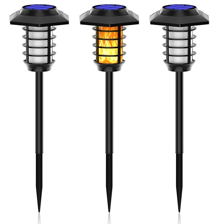 Wholesale 48PCS LED Garden Decoration Lighting Outdoor Waterproof Solar Pathway Patio Lawn Landscape Lamp Hot LED Flame Garden Light with Sensor