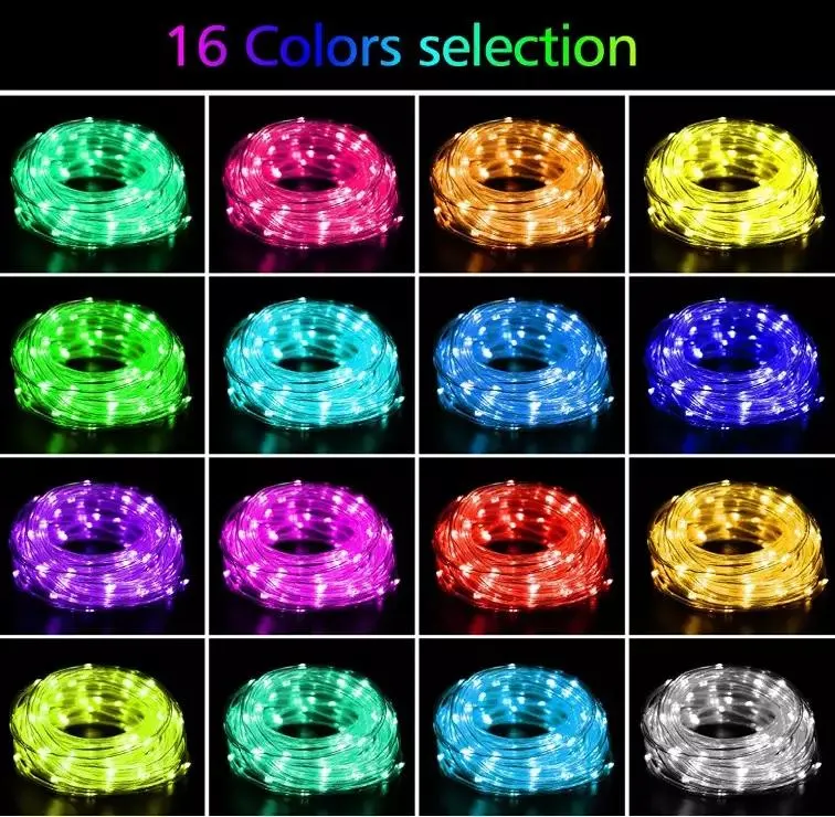 LED APP Control Micro Rope Lights Waterproof Outdoor Patio Lighting Christmas Decoration String Lights