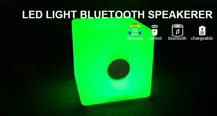 LED Illuminated Sound Sensitive Cube Bluetooth Design Glow in The Dark Bluetooth