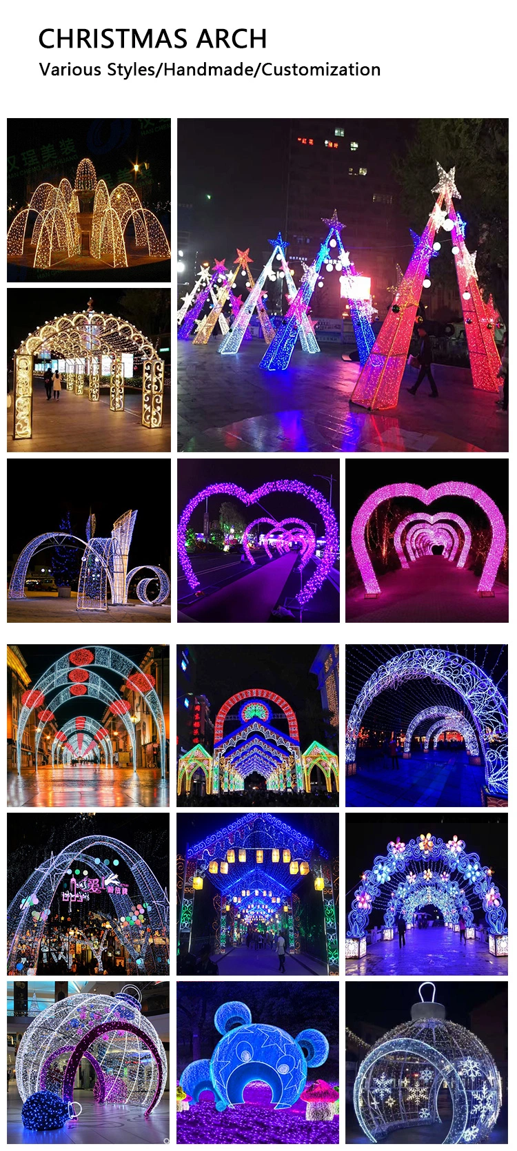 Christmas Party Landscaping Ornament LED Arch Ball Motif Lights Commercial Customized Lights Luxury Lighting Decoration