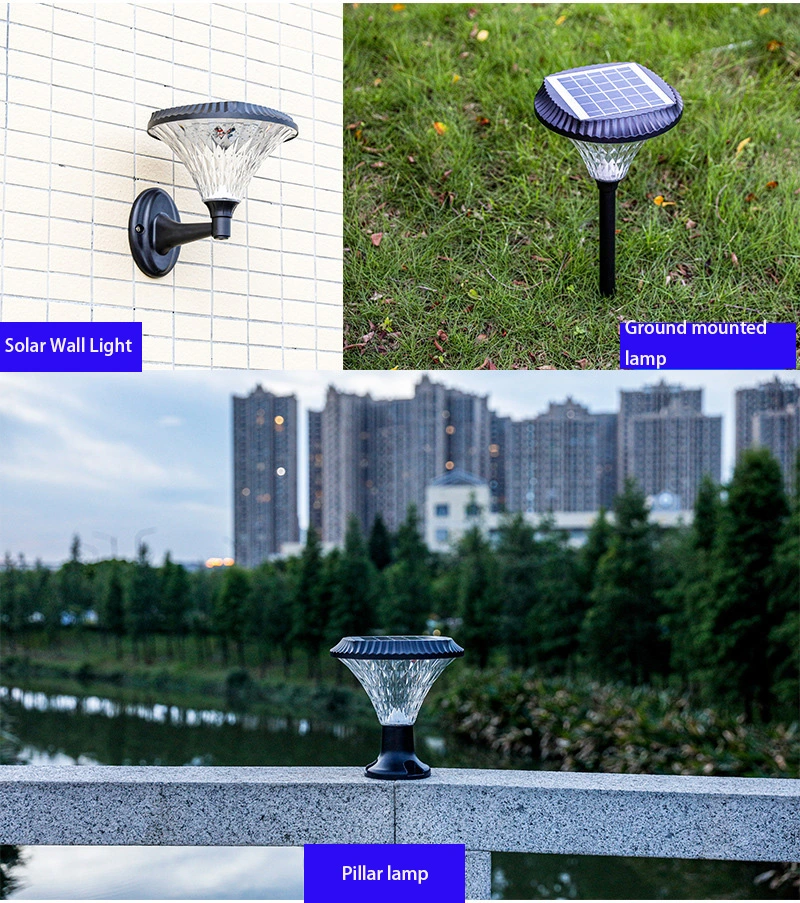 Newest High Quality Ground Spike Lamp Warm White Emitting Plastic Auto on/off LED Solar Outdoor Lights Pathway Lighting for Garden Yard Patio Stake Solar Light