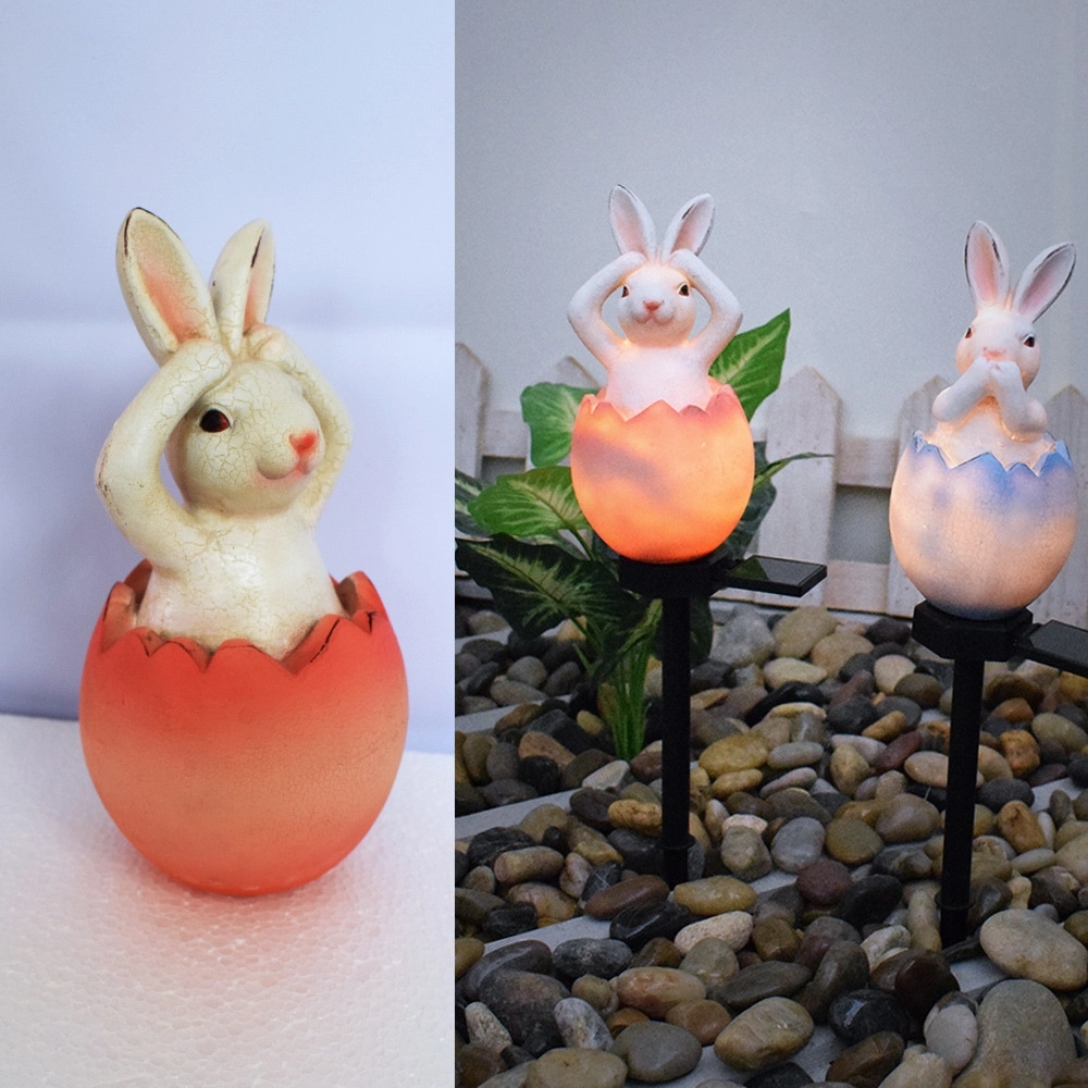 Sculpture Resin Figurines Solar Lights Garden Ornaments Outdoor Pathway Lamp Ci24748