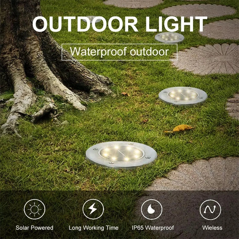 Outdoor Lantern Path Floor Under Ground Spot Garden Solar Yard Lawn Light