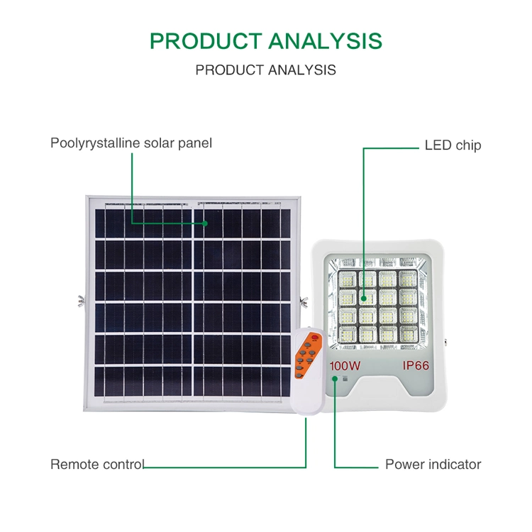 Sunpal IP66 300wp 500wp 600wp Solar Flood Street Lamp with Light Sensor for Home Garden Night Illuminating