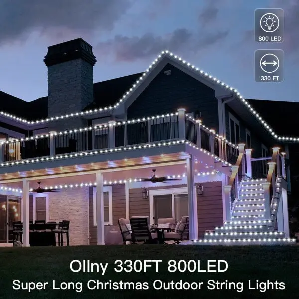 LED White Light Micro String Lights Waterproof Outdoor Patio Lighting Christmas Decoration