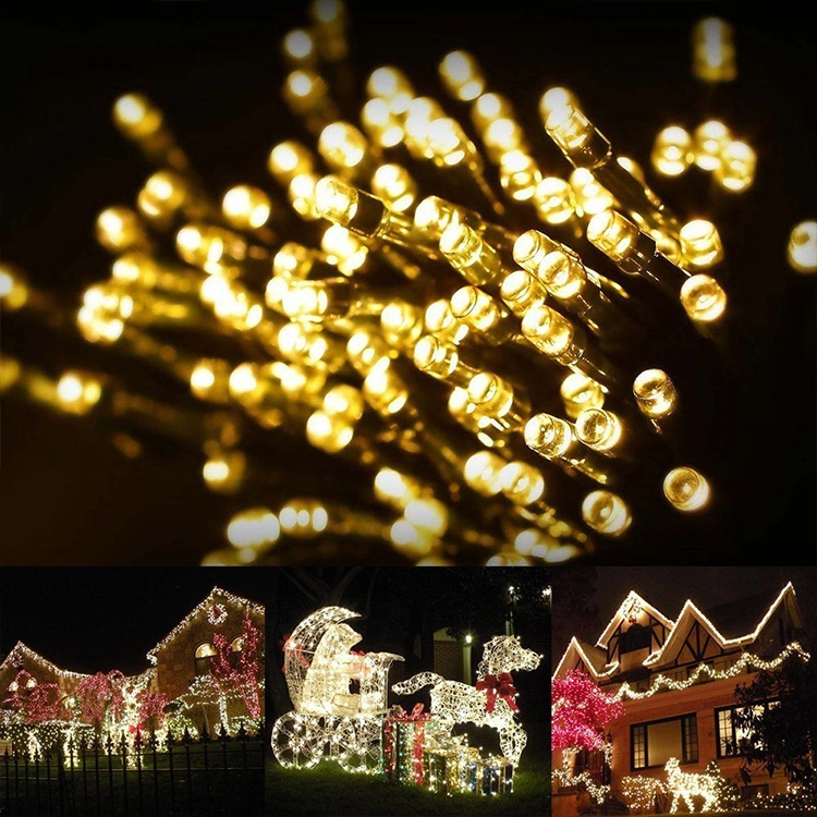 LED Solar String Lights, Solar Fairy Christmas Lights, 8 Modes Ambiance Lighting for Outdoor, Patio, Lawn, Landscape, Garden, Home, Wedding (Cool White)