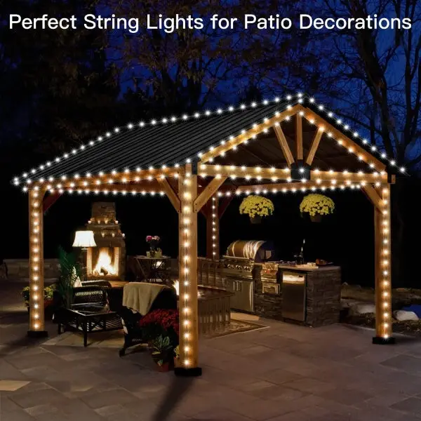 LED White Light Micro String Lights Waterproof Outdoor Patio Lighting Christmas Decoration