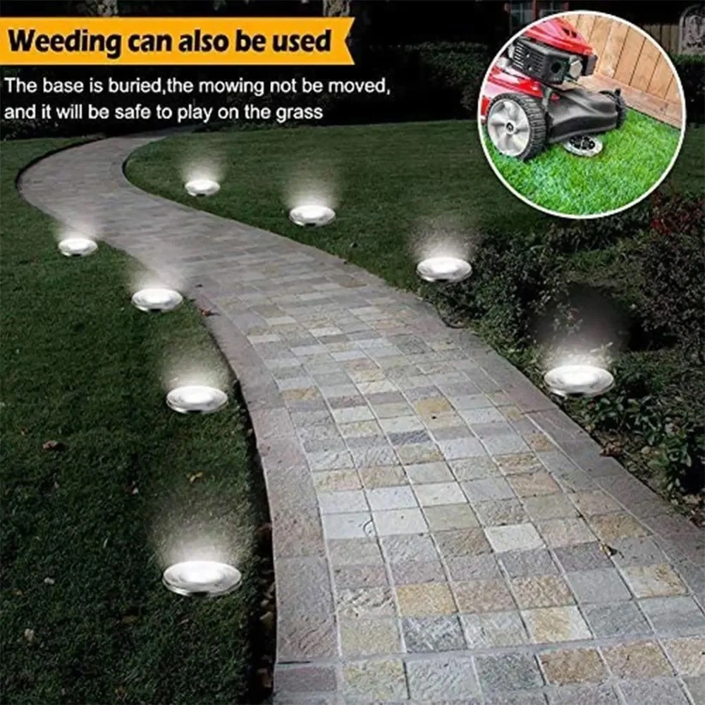 Solar Underground Garden Lights Lawn Pathway Buried Lamp Outdoor Waterproof Sidewalk Bright Landscape Inground Light