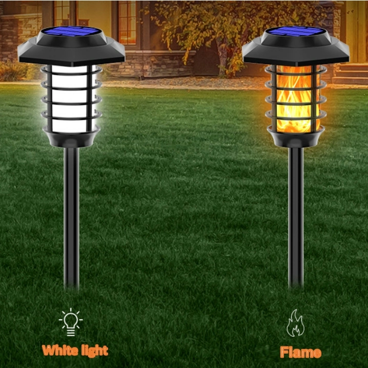 Wholesale 48PCS LED Garden Decoration Lighting Outdoor Waterproof Solar Pathway Patio Lawn Landscape Lamp Hot LED Flame Garden Light with Sensor