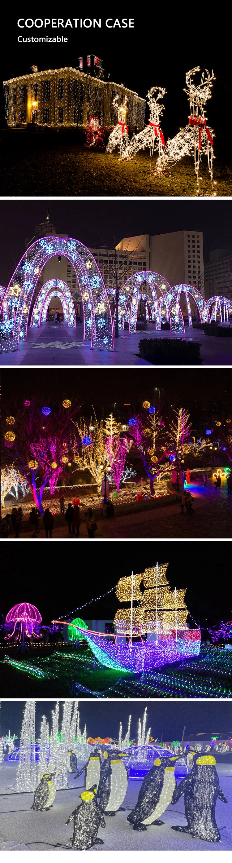 LED Arch Ball Lights China Factory Christmas Supply Giant Lighting Sculpture for Christmas Ornaments