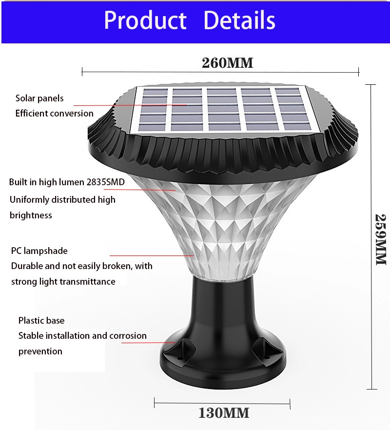 Newest High Quality Ground Spike Lamp Warm White Emitting Plastic Auto on/off LED Solar Outdoor Lights Pathway Lighting for Garden Yard Patio Stake Solar Light