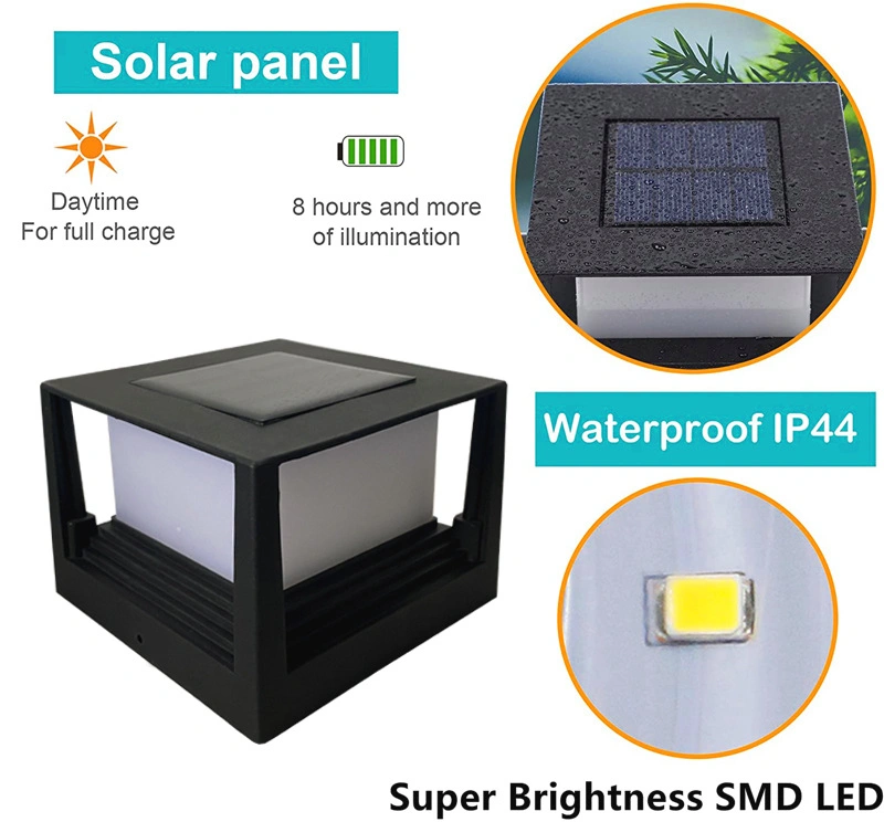 Most Popular Decoration Super Bright Patio Black Outdoor LED Solar Lamp