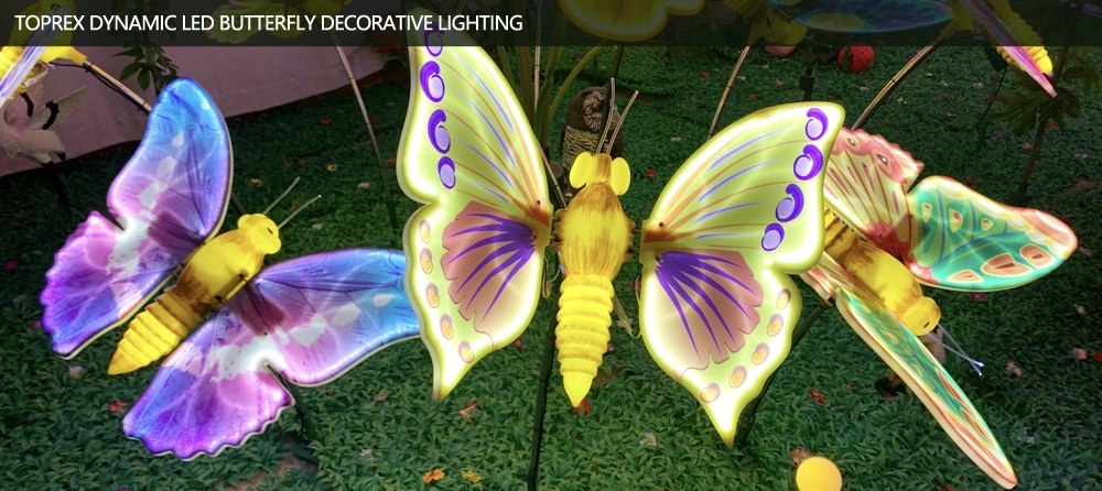 Custom Christmas Decoration LED Motif Light Navidad Decorative Event Garden Park 3D LED Moving Butterfly Lights for Street/Shopping Mall