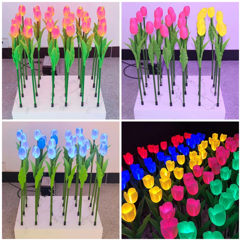 Outdoor Decorative LED Tulip Flower Garden Light for Christmas Decoration