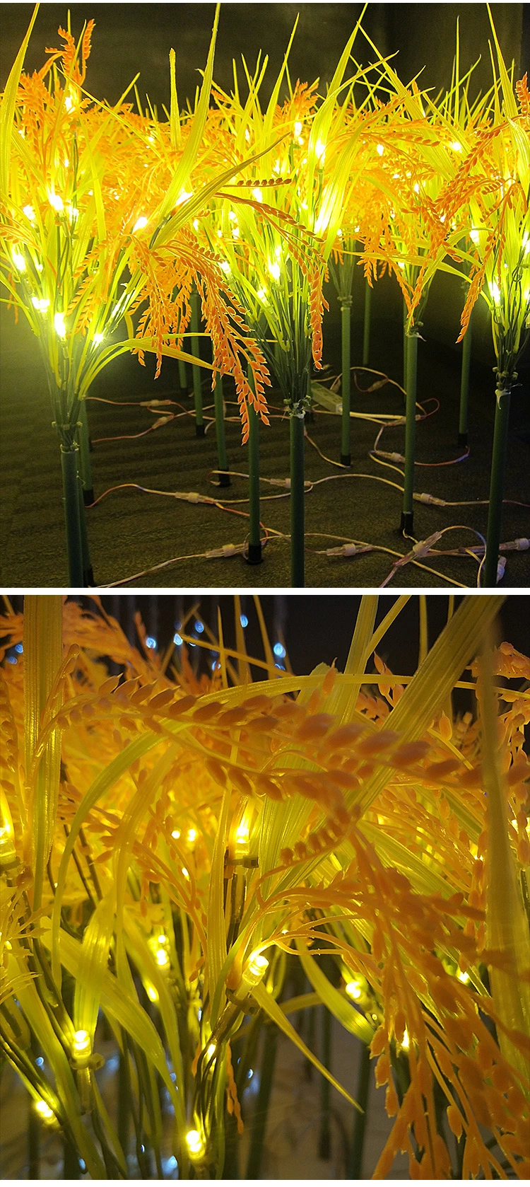 Patio Flower Lamps Decorative Festival Stage Artificial Wheat Rice Sunflower Fairy Lamp Garden Holiday Lighting