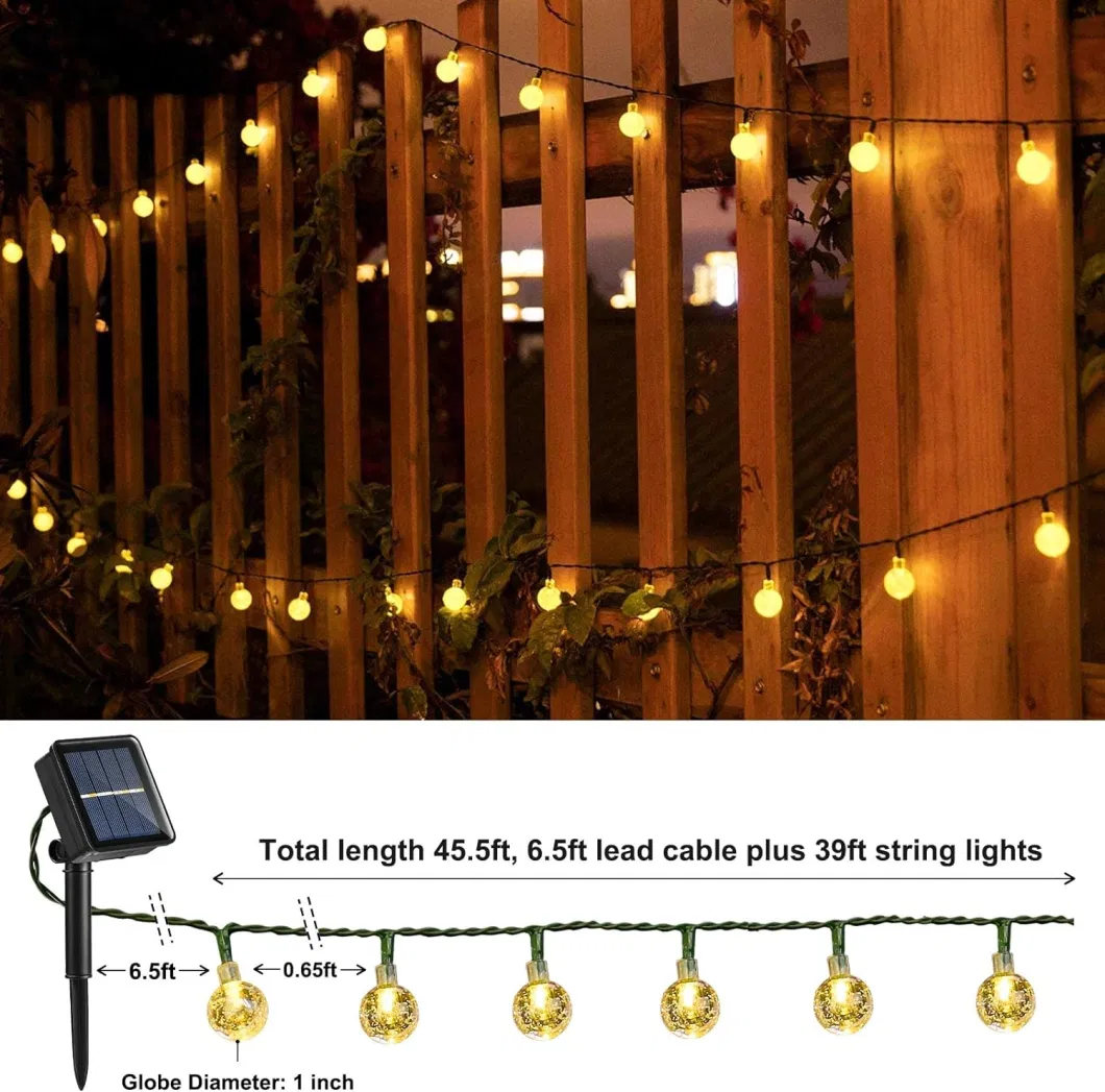 30-200LED Solar Holiday Wedding Lamp for for Garden Patio Gate Yard