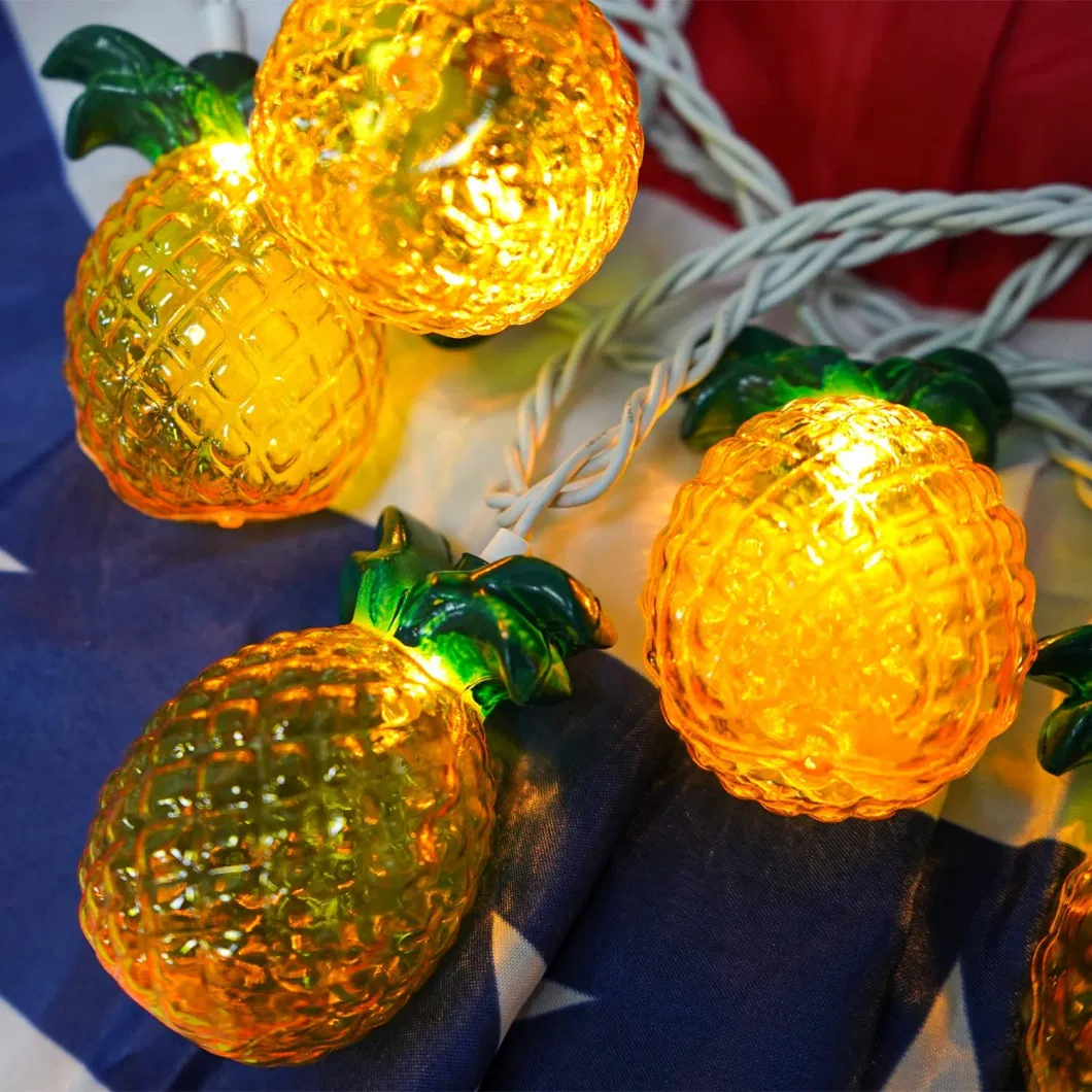 Plastic Outdoor Use Garden and Party Decorative Waterproof Solar Power Plastic Pineapple String Lights