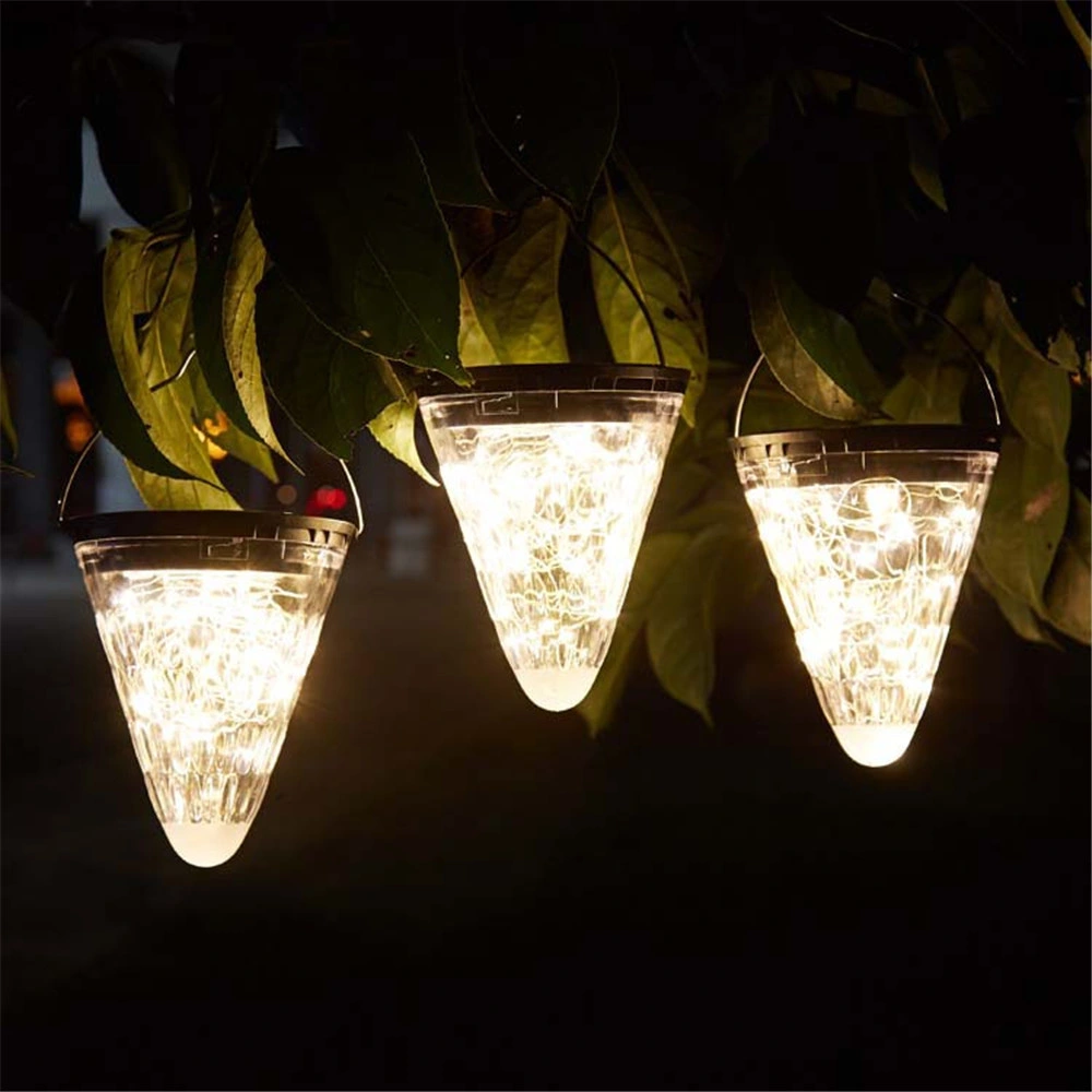 Solar Lantern Lights Waterproof Outdoor Table Lamp Hanging Lighting with 50 Warm White LEDs String Lights for Garden Patio Landscape Decoration