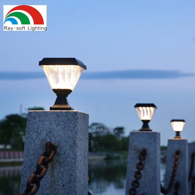 Easy Installation Garden Decoration Lighting Waterproof IP65 Outdoor LED Solar Powered Pillar Lamp