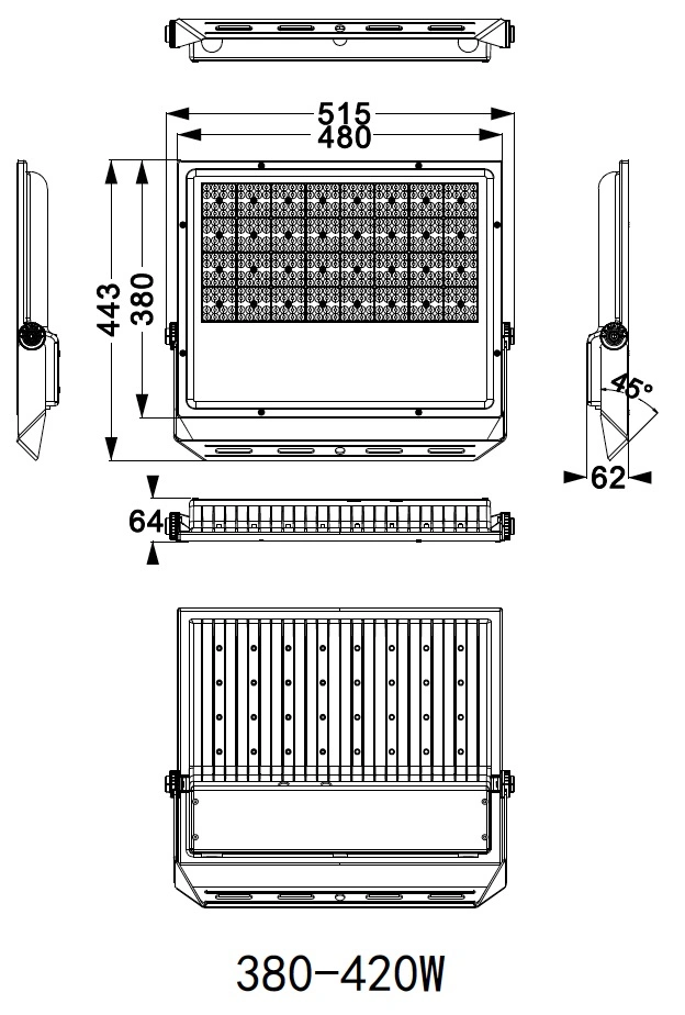 180lm/W Outdoor LED Spotlight Sports Field Billboard Gym Tennis Basketball Court Tunnel Street Lamp 50W 80W 100W 120W 150W 200W 250W 300W 400W LED Flood Light