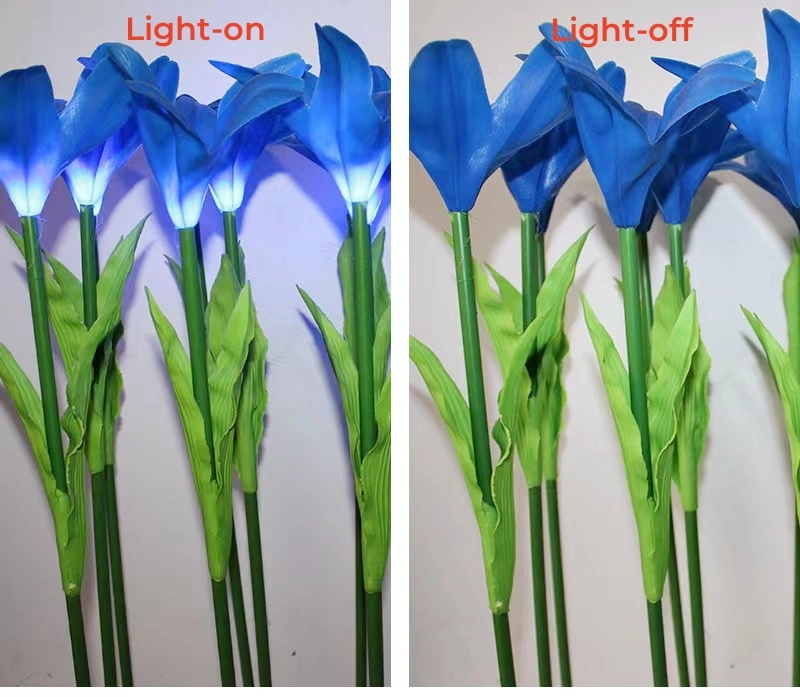 LED Artificial Flower Light Lily Stake Pin Light for Garden Christmas Decoration