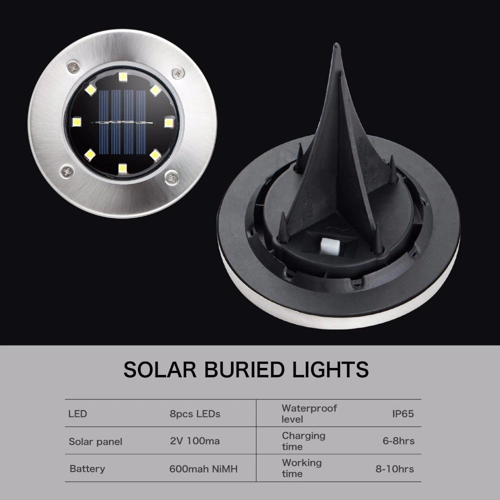 Waterproof Garden Solar Lights Path in-Ground Landscape Underground Lamp