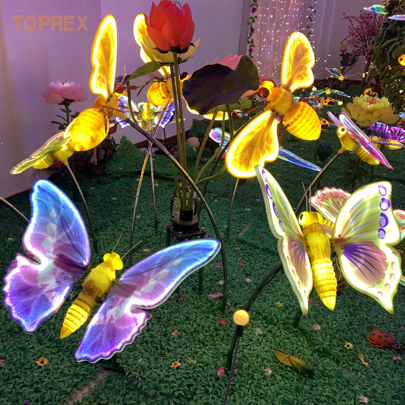 Custom Christmas Decoration LED Motif Light Navidad Decorative Event Garden Park 3D LED Moving Butterfly Lights for Street/Shopping Mall