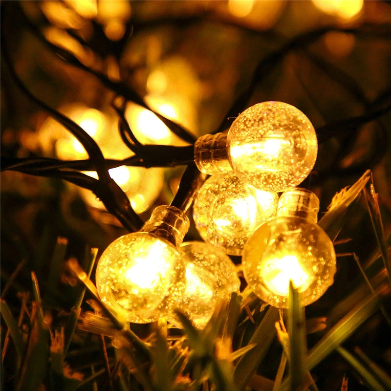 IP65 Waterproof Crystal Ball Christmas Decorate 9m 11m Solar Power LED String Lights for Outdoor Porch Deck Backyard Lawn Garden