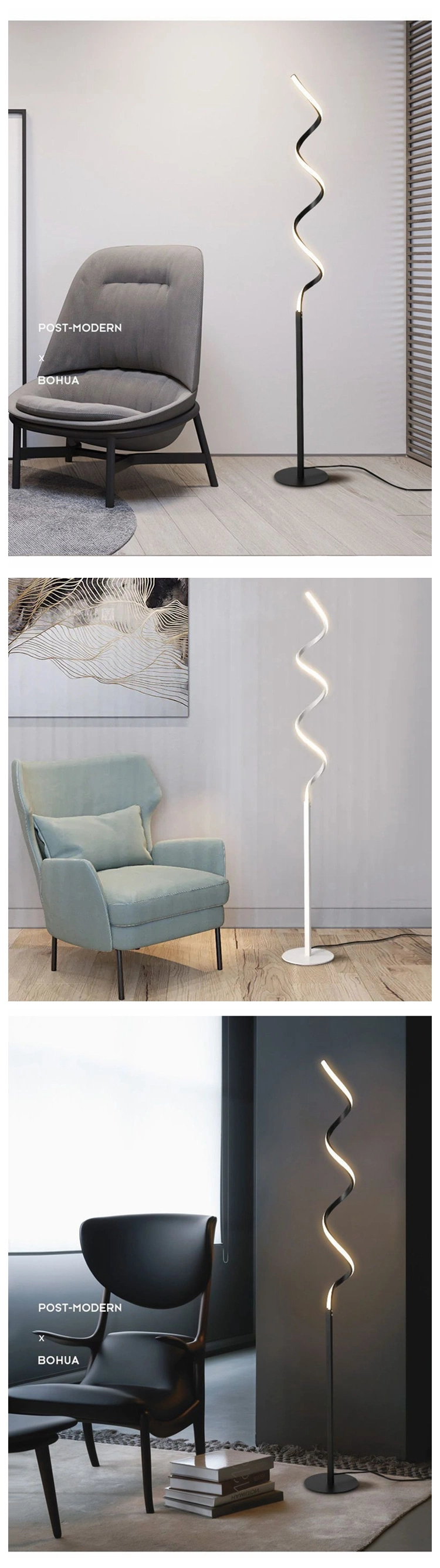 Display White Antique Iron Indoor LED Floor Lamp for Home Hotel House Exterior Floor Lights