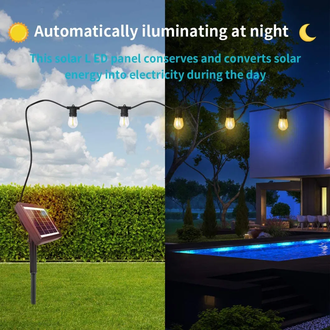 Shatterproof Vintage Edison Bulbs LED String Lights Solar Patio Lights for Backyard Patio