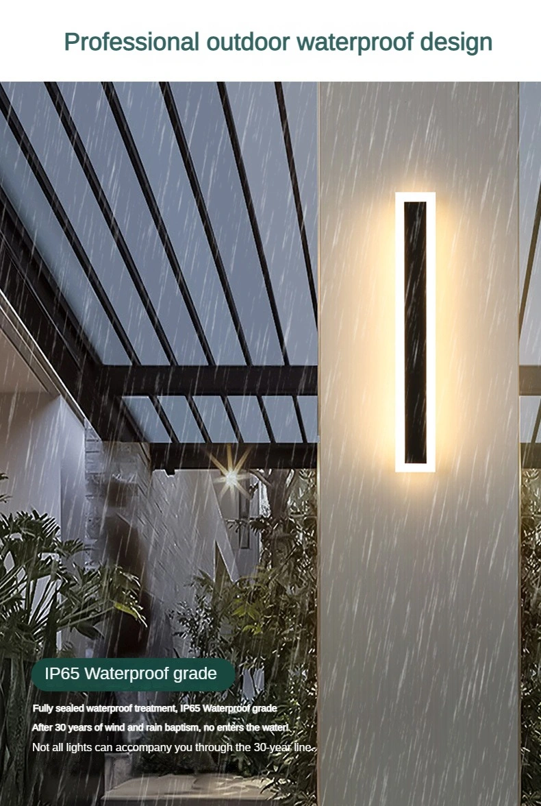 Energy Saving Modern Long LED Linear Exterior Outdoor Wall Lights 3000K for House Living Room Corridor