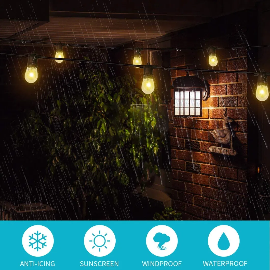 Shatterproof Vintage Edison Bulbs LED String Lights Solar Patio Lights for Backyard Patio