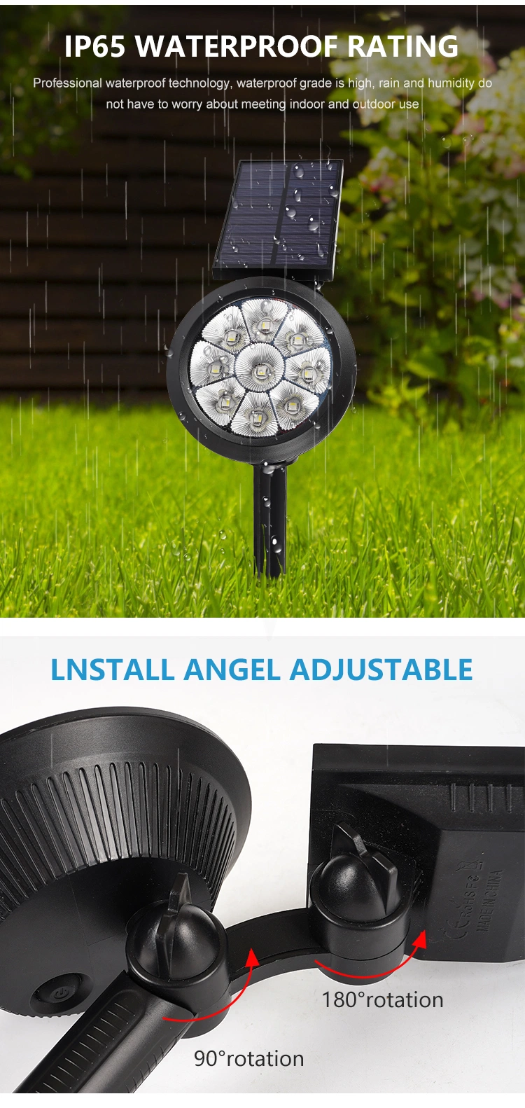 China Modern Decorative Lawn Yard Pillar Outdoor IP65 Waterproof 25W LED Solar Garden Path Light