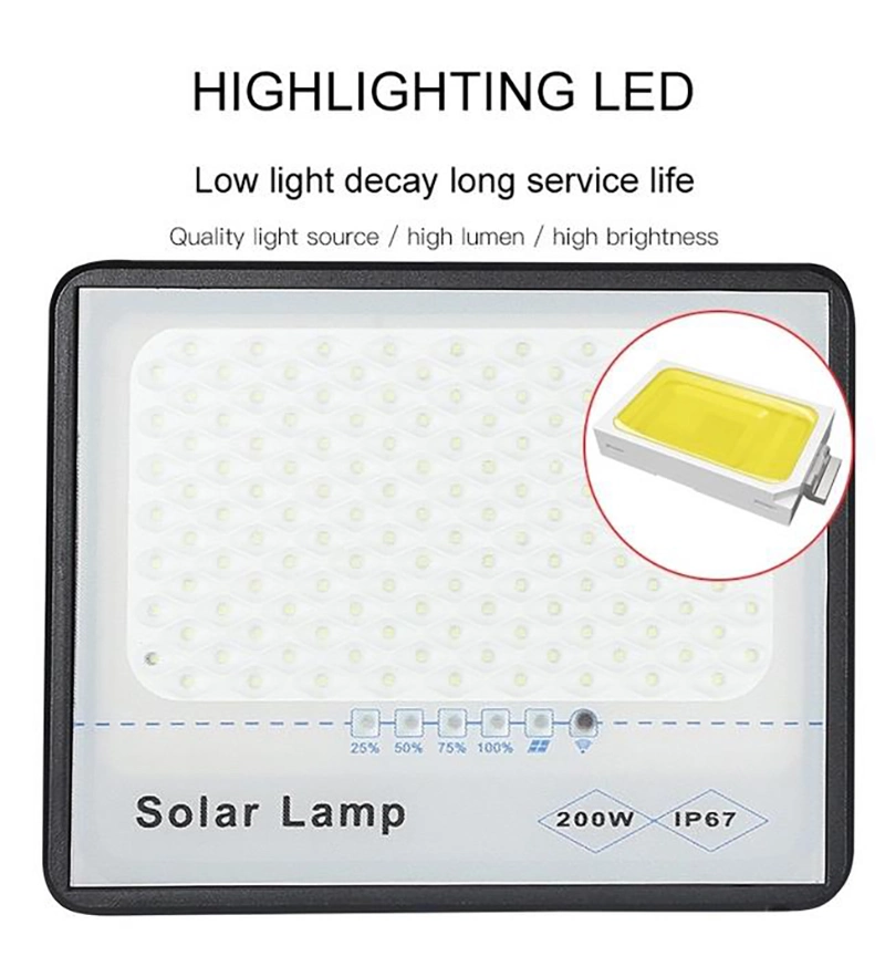 Dusk to Dawn IP65 200W 300W LED Reflector Solar Rechargeable Flood Light