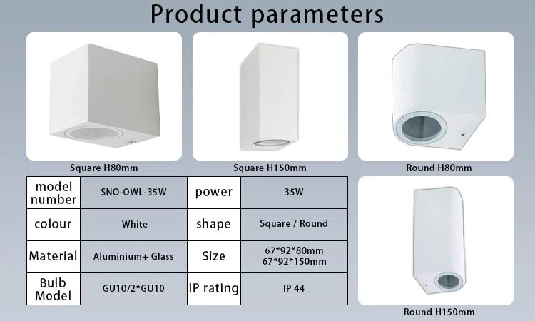 LED Square Outdoor Decorative Wall Light 35W IP44 Outdoor Lighting Aluminum Body+Glass PC 220-240V