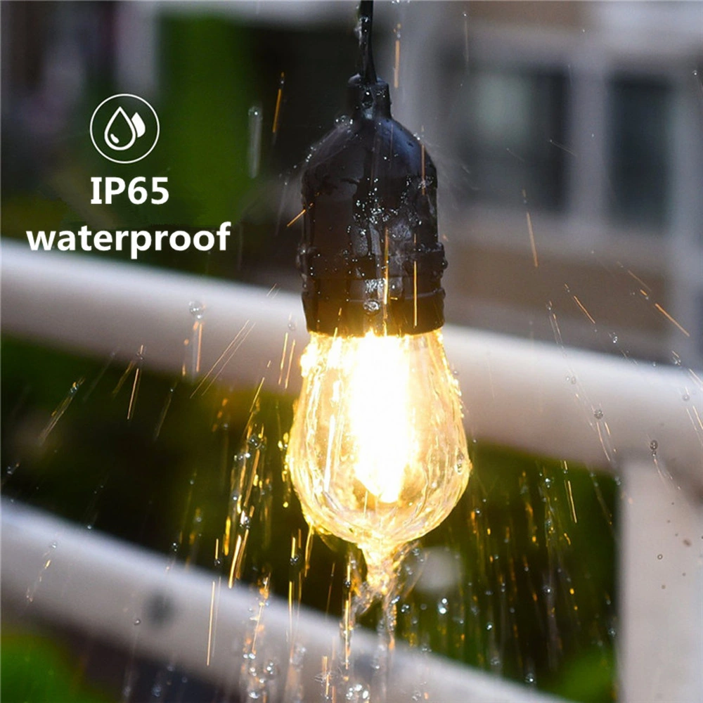 IP65 15m LED Waterproof E27 Warm LED Retro Edison Filament Bulb String Lights for Outdoor Street Garden Patio Holiday Lighting