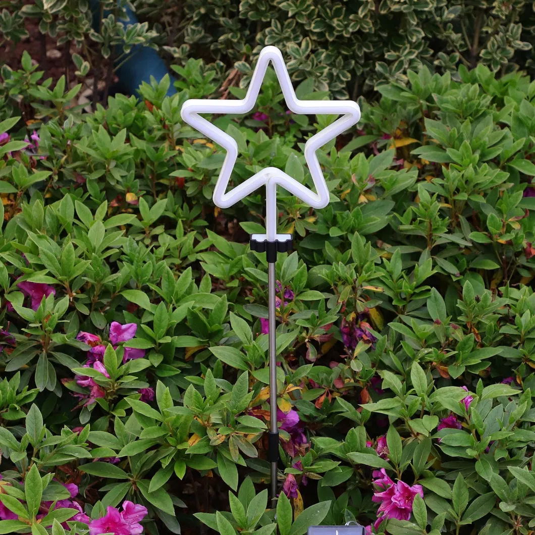 Wholesale Lawn Decor Neon Heart Style Solar Powered Garden Stake Lights for Outdoor Decorative Lamp