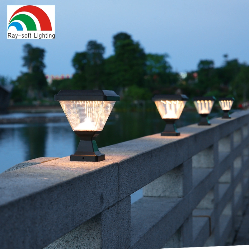 Easy Installation Garden Decoration Lighting Waterproof IP65 Outdoor LED Solar Powered Pillar Lamp