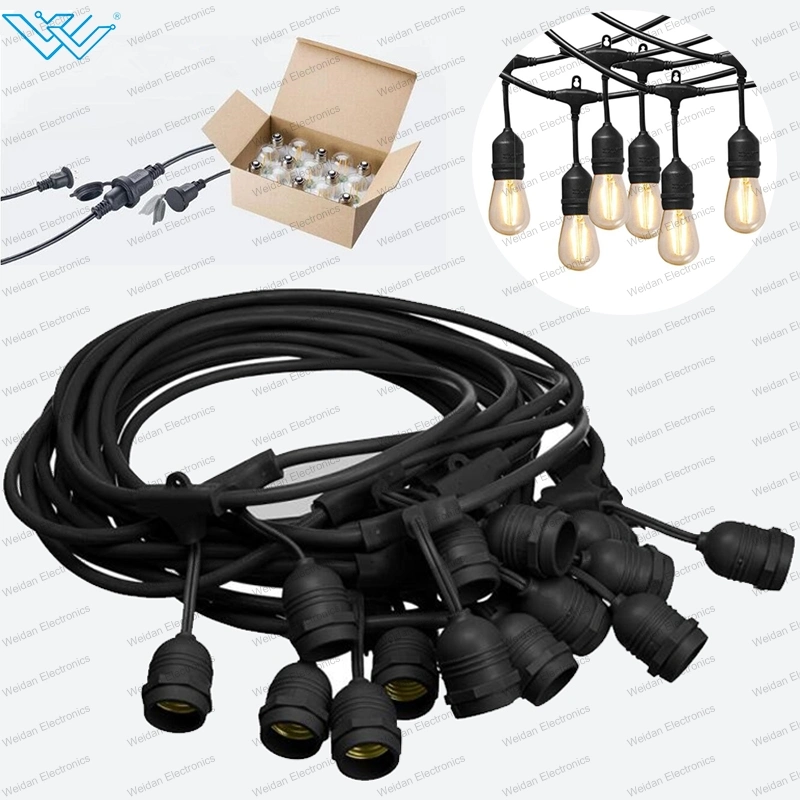 France Euro Schuko Plug All weather E27 String Lights