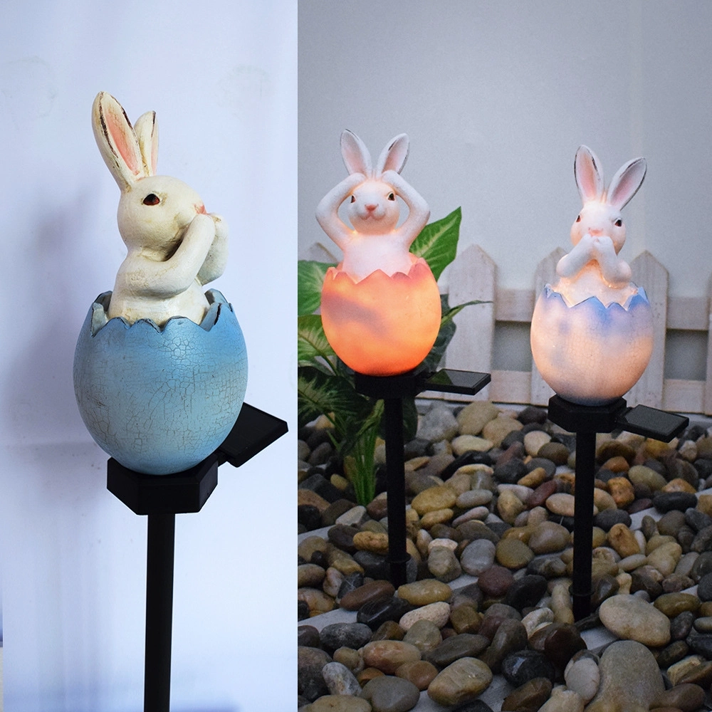 Sculpture Resin Figurines Solar Lights Garden Ornaments Outdoor Pathway Lamp Ci24748