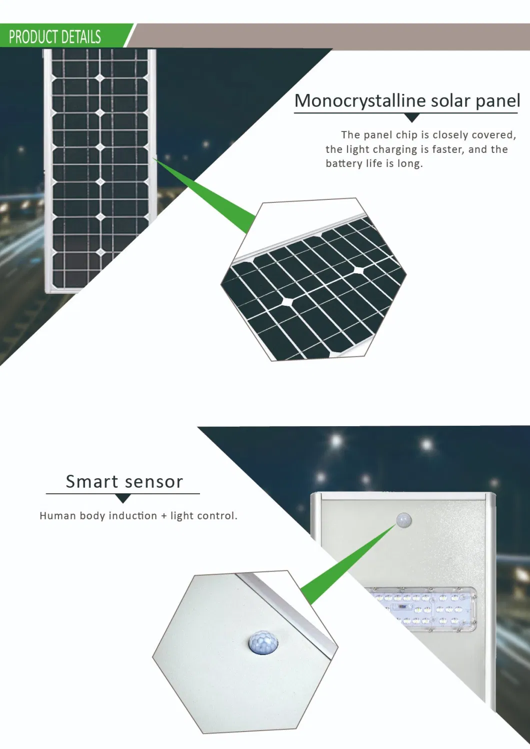 Yistar LED Solar Panel Battery The Pole Powered Integrated All in One Post Garden Road Lawn Street Lights