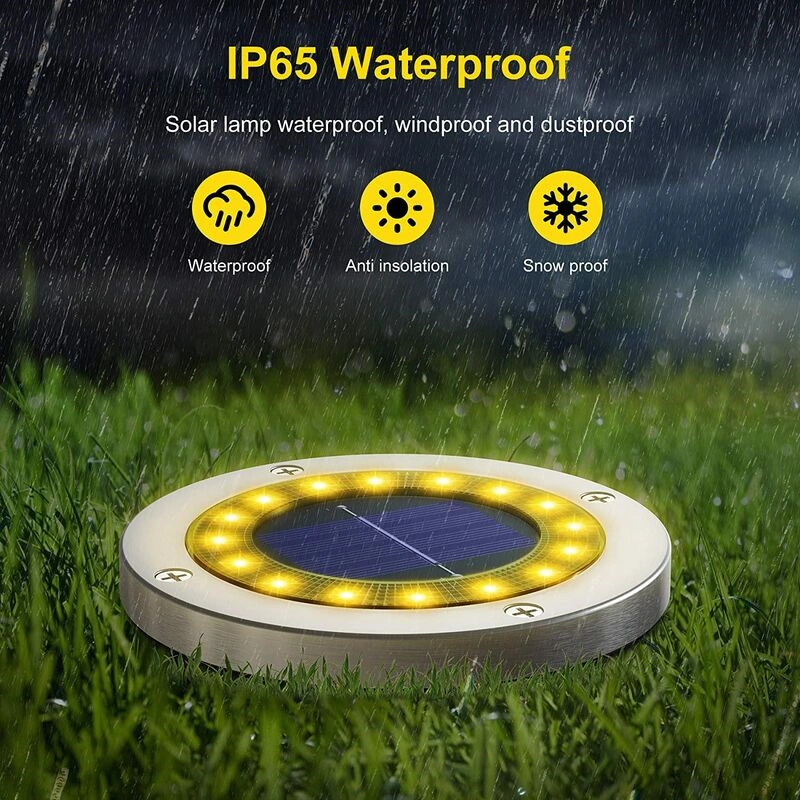 Outdoor Lantern Path Floor Under Ground Spot Garden Solar Yard Lawn Light