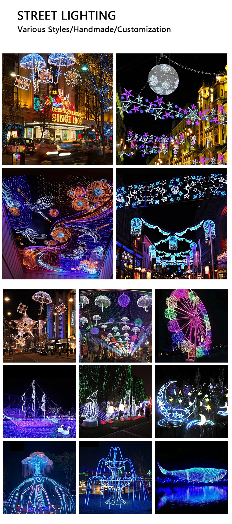 3D Artificial Ball Lights Sphere Waterproof Christmas Light Festival Beautify Ornaments Custom Christmas Decors Motif Street Lighting