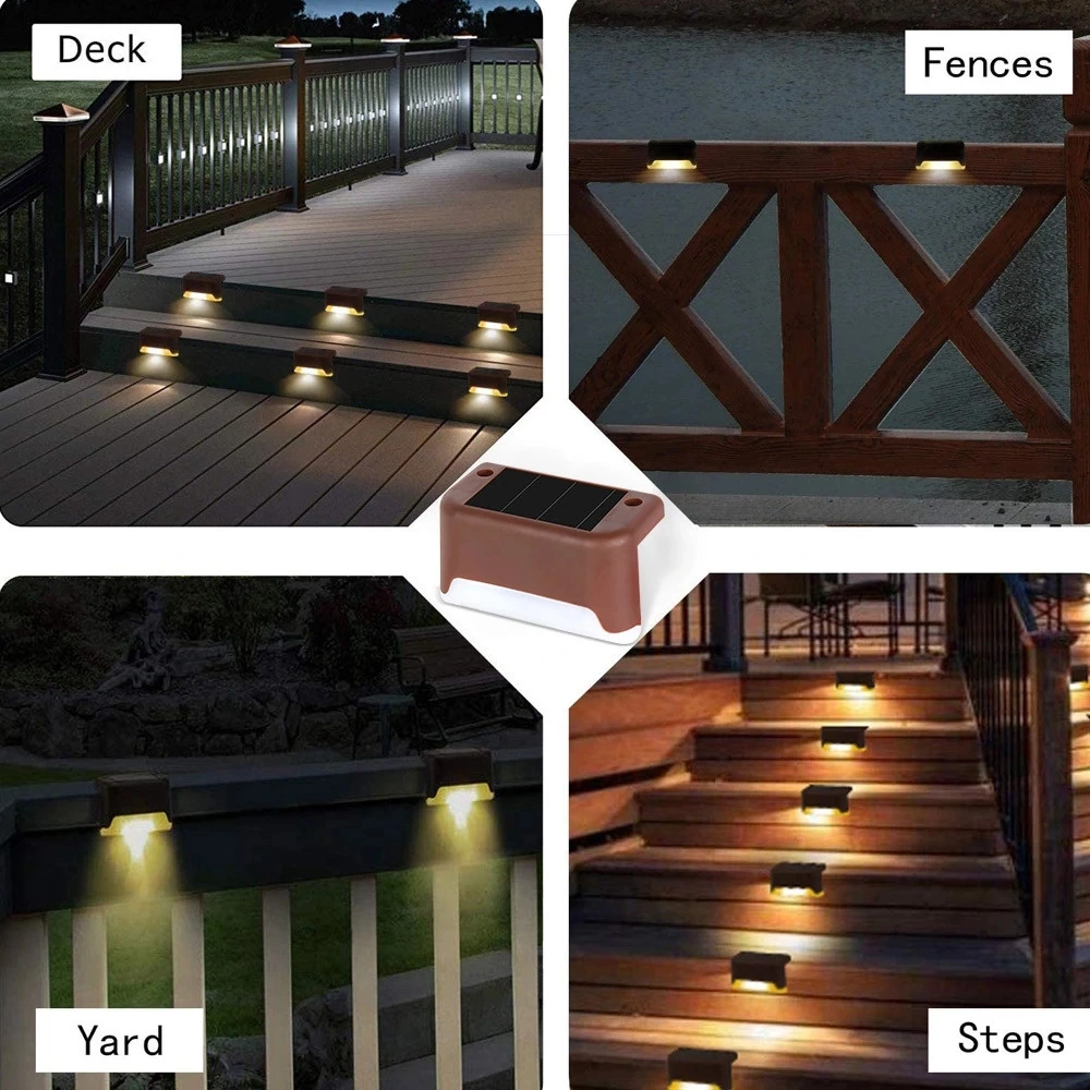 Pathway Yard Patio Steps Fence Lamps Garden Solar Light Waterproof Wall Lamp