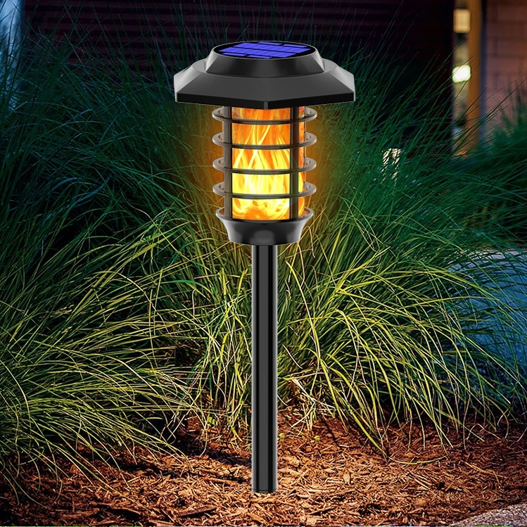 Wholesale 48PCS LED Garden Decoration Lighting Outdoor Waterproof Solar Pathway Patio Lawn Landscape Lamp Hot LED Flame Garden Light with Sensor