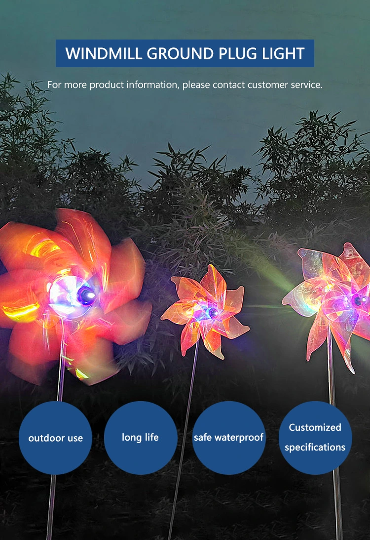 Outdoor IP65 Waterproof Decorative LED Windmill Solar Light Garden Lamp Solar Flower Lights for Walkway Wedding Party Yard Patio Pathway