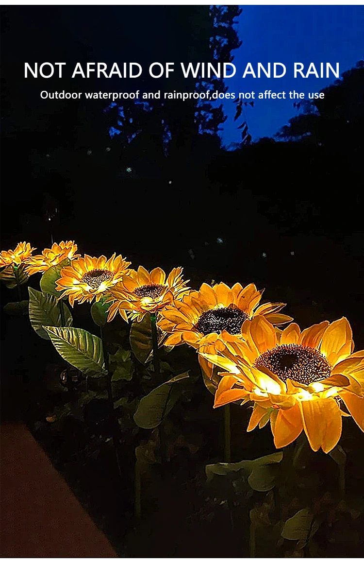 Solar Sunflower Ground Lamp Garden Courtyard Simulation Flower Landscape Lamp