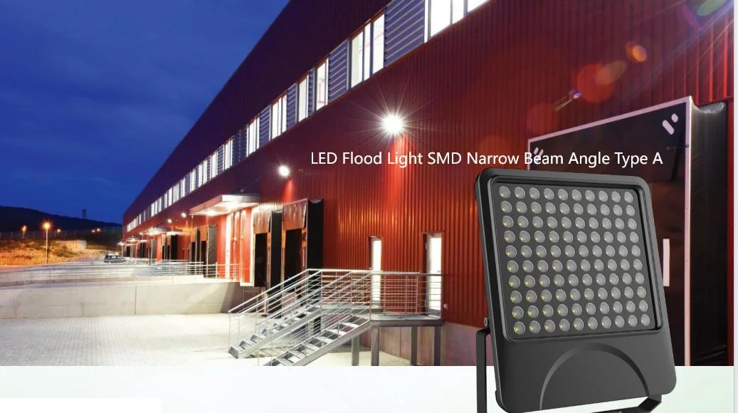 Factory Price 10W 20W 30W 50W 100W 150W 200W IP66 Waterproof LED Flood Light with Narrow Beam for Outdoor Sport Field