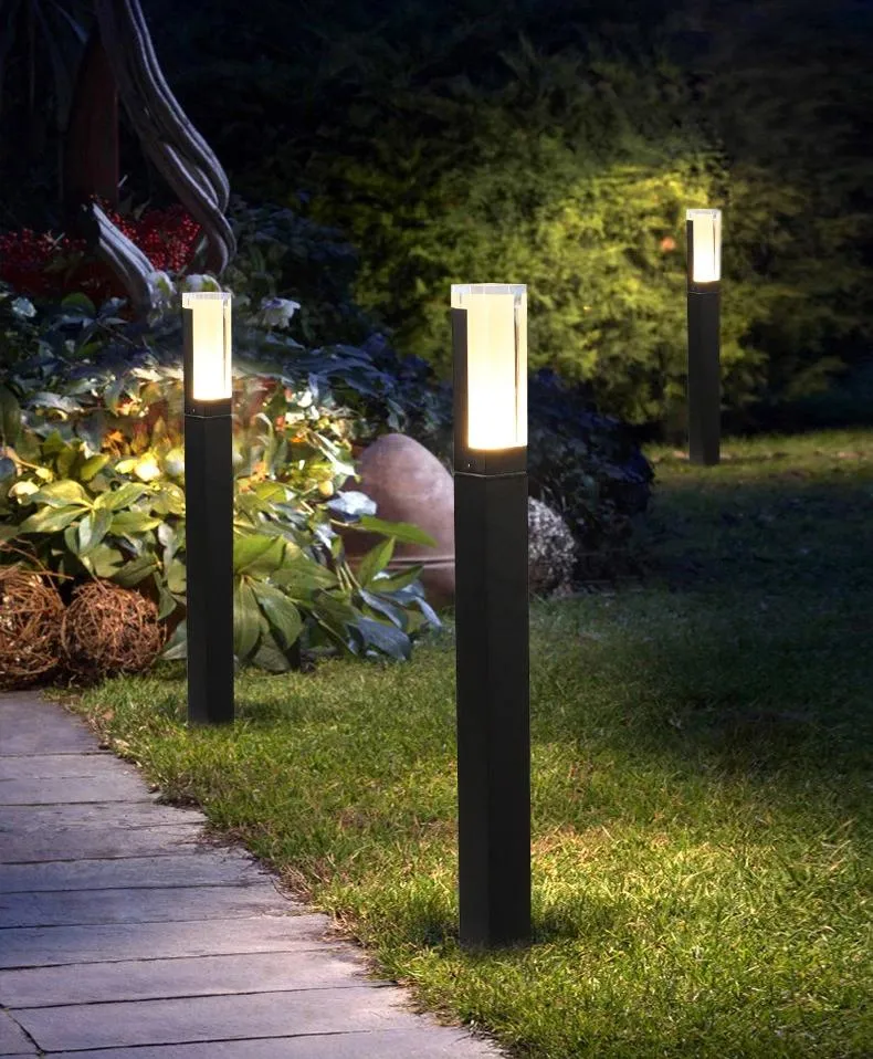 5W Square Modern IP65 Waterproof Landscape Column Garden LED Lawn Light